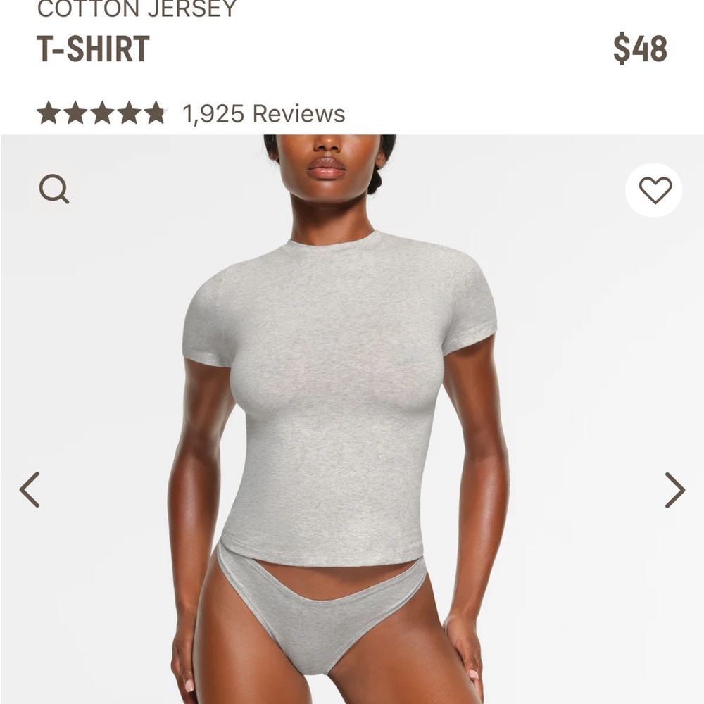 COPY - Skims cotton jersey tee in heather gray new with tags